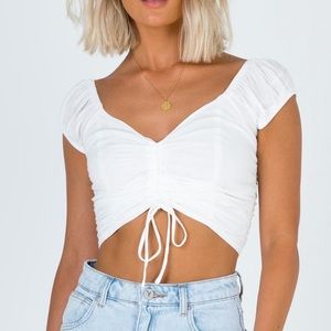 White Ruched Top